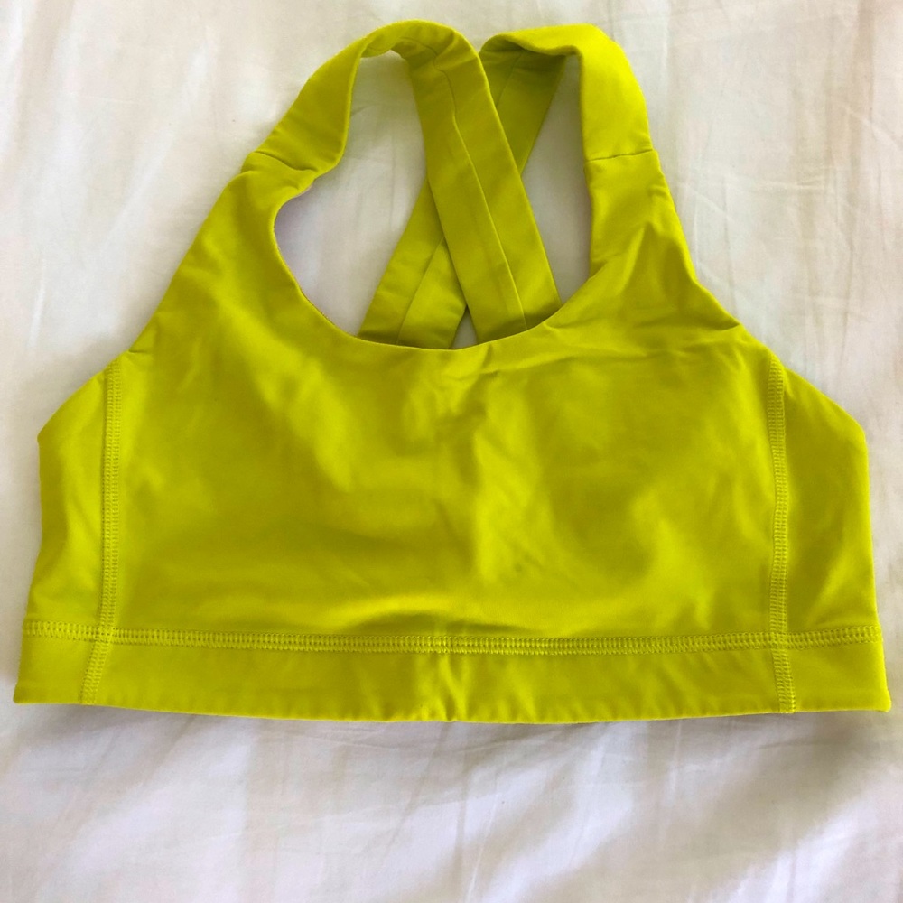Lululemon Sports Bra - Green/Yellow - Size 6 - Medium Support